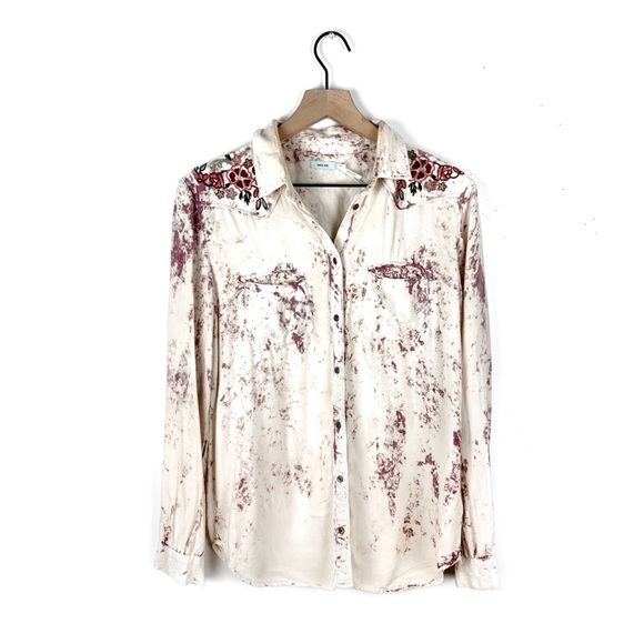 Urban Outfitters Tops - Kimchi Blue Splatter Floral Button Down Shirt